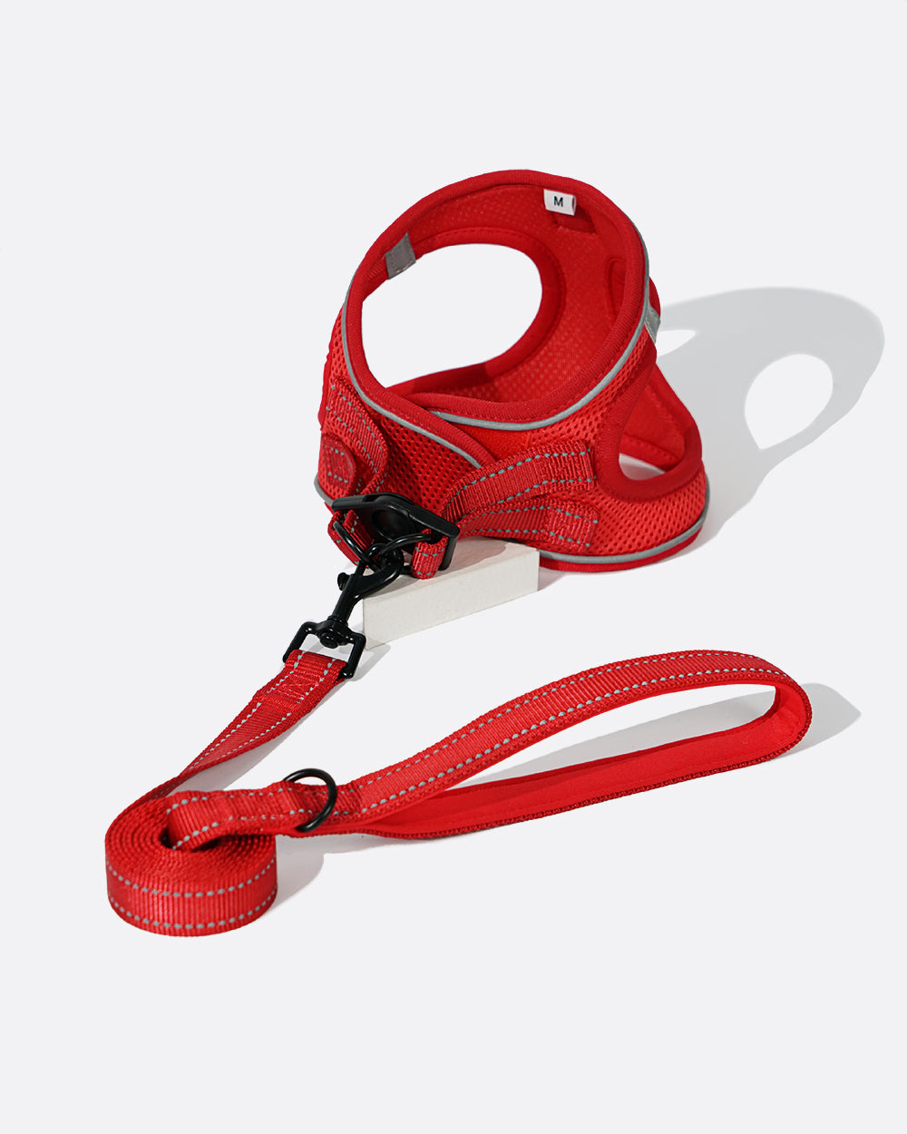 OxyMesh Velcro Step-in Harness and Leash Set - Burgundy Red