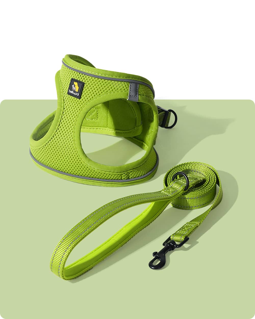 OxyMesh Velcro Step-in Harness and Leash Set - Avocado Green