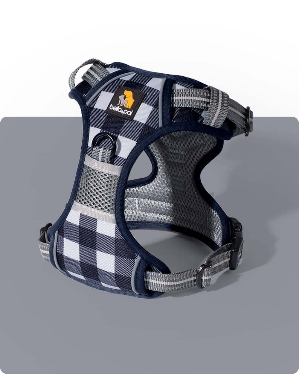 Smart Pro No Pull Dog Harness - Scottish Style Navy And White Grid