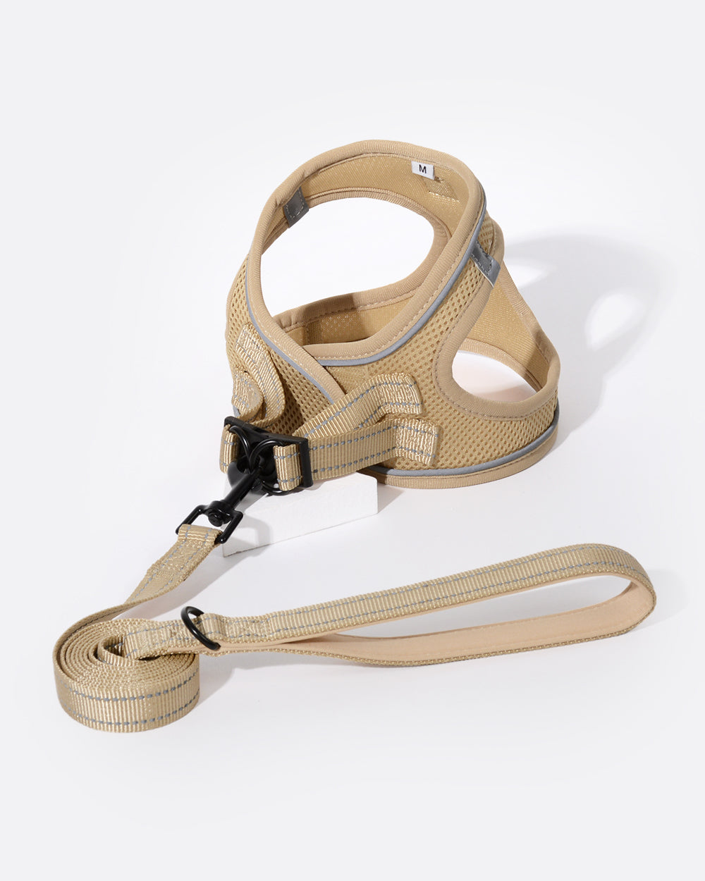 OxyMesh Velcro Step-in Harness and Leash Set - Tan