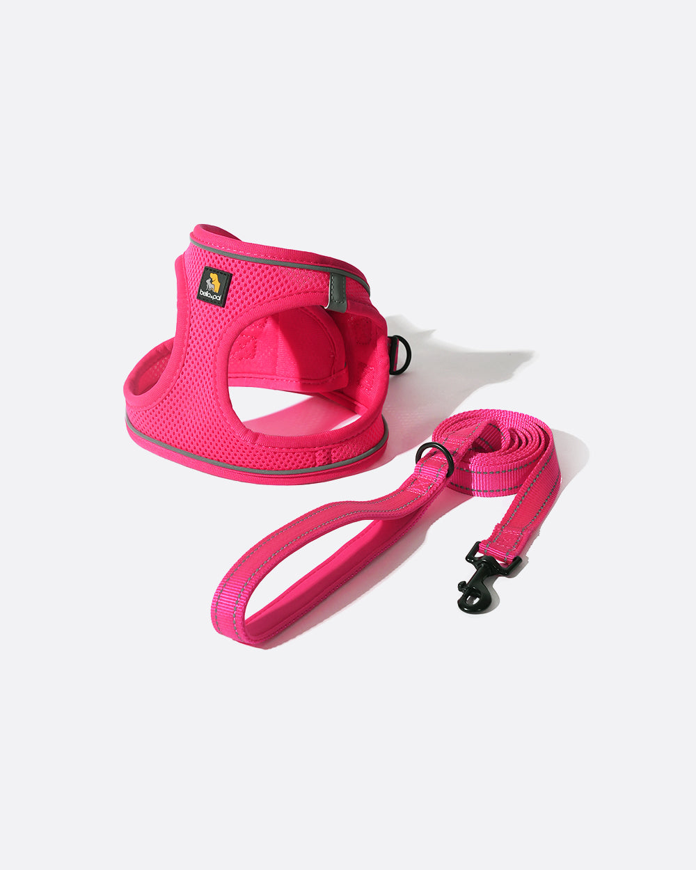 OxyMesh Step-in Harness and Leash Set in Barbie pink, a dog harness gear design for small dogs, such as Bichon Frise, Maltese, and Papillon. Available in XXS, XS, S, M, L