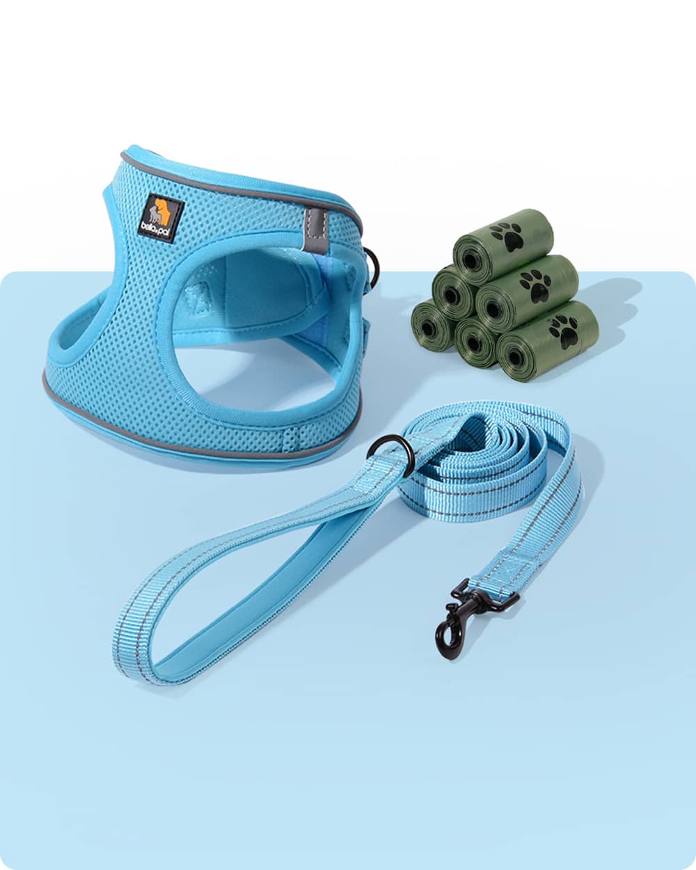 OxyMesh Velcro Step-in Harness Walking Set- Sky Blue