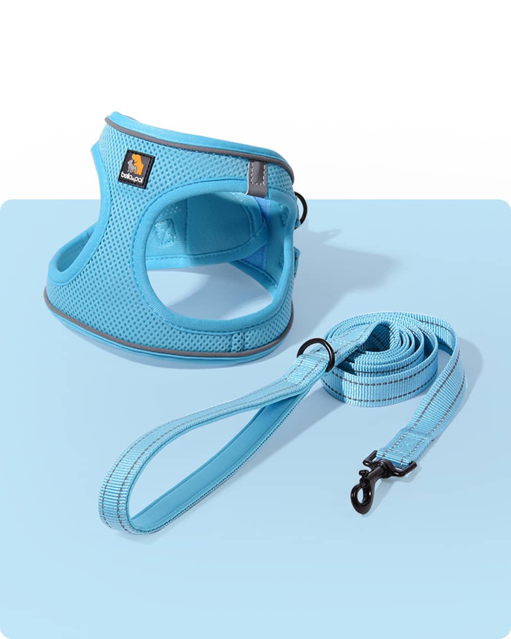 OxyMesh Velcro Step-in Harness and Leash Set - Sky Blue