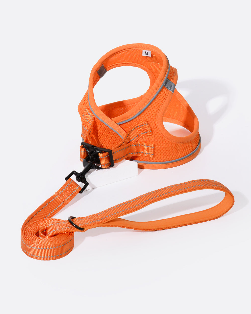 OxyMesh Velcro Step-in Harness and Leash Set - Neon Orange